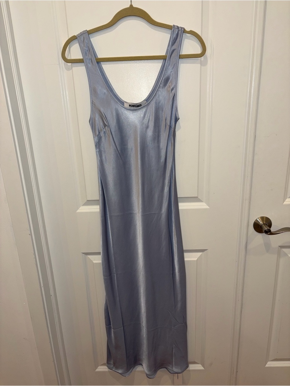 RUMORED Ice Blue Satin Slip Dress – NWT
